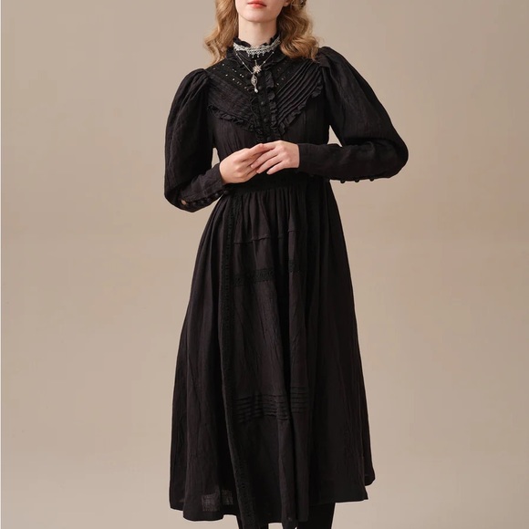 Linennaive Mary 18 vintage linen dress plus 3x goth cottagecore NWT - Picture 4 of 9
